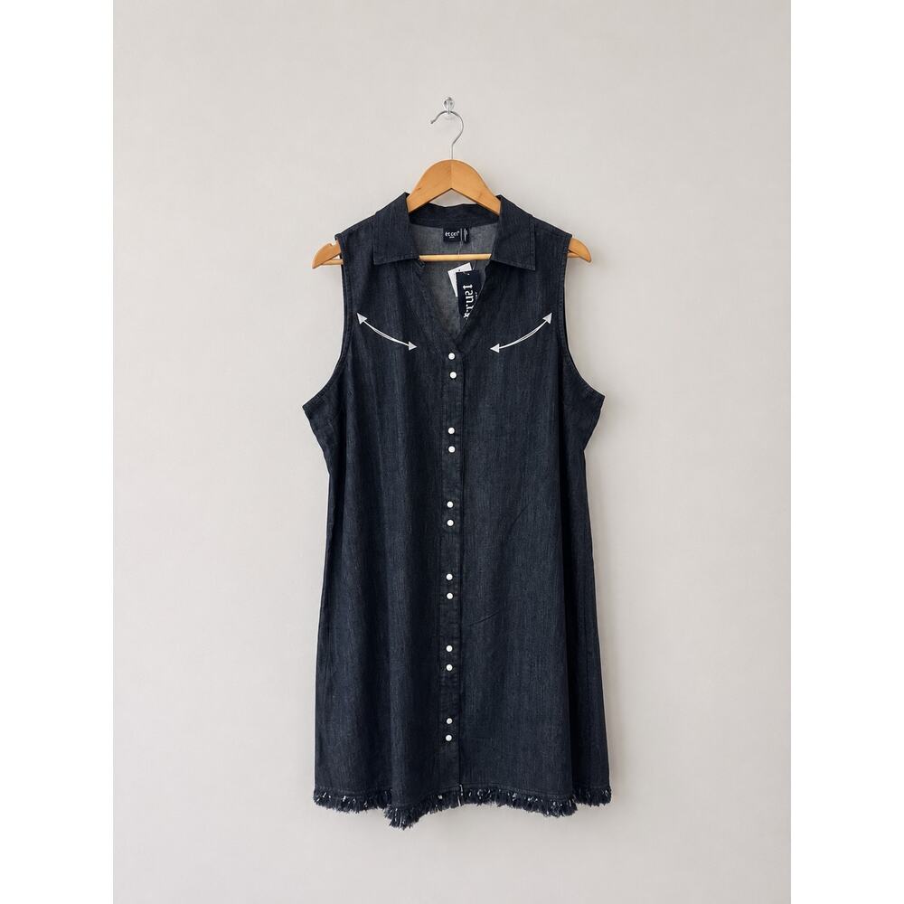 Cruel Denim Dark Chambray Western Dress Size XXL